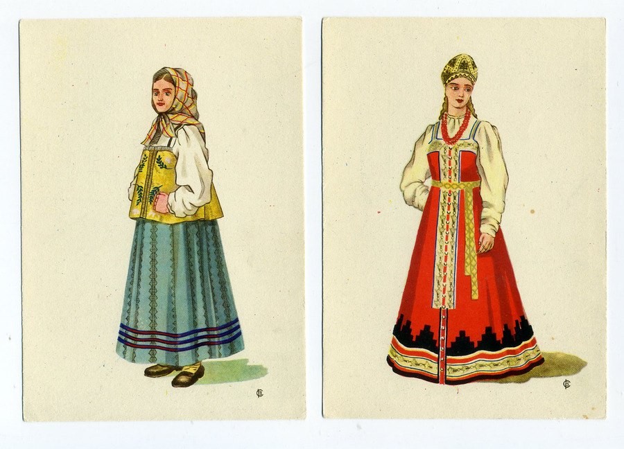 Традиционный русский костюм рисунок