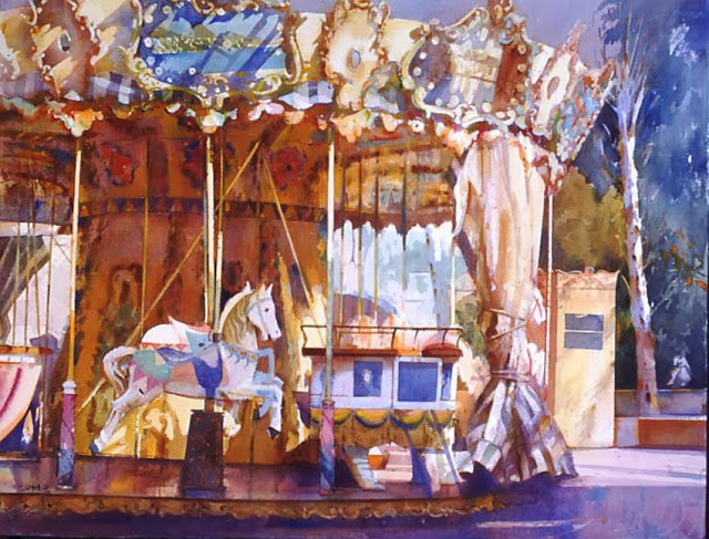 Geoffrey Wynne watercolour carousel acuarela (640x487, 339Kb)