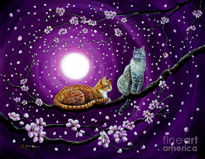 cats-in-dancing-cherry-blossoms-laura-iverson (700x543, 607Kb)