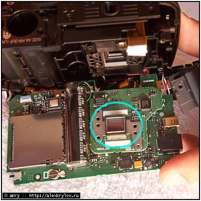 Fujifilm Finepix S700 disassembly and IR conversion — step 9