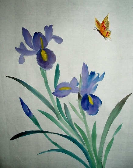 Ming Franz Iris and Butterfly (437x550, 184Kb)