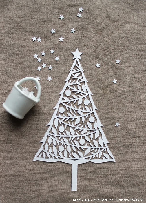 christmas tree paper cut (504x700, 362Kb)