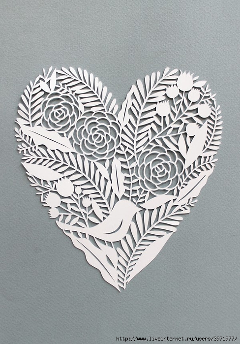 heart paper cut (488x700, 282Kb)