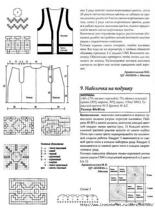 Кардиган тунисским крючком схемы и описание