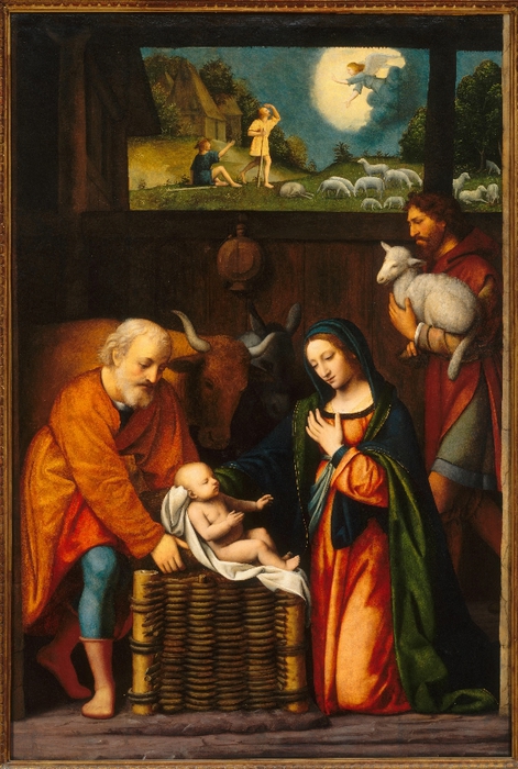 Adoration of the Christ Child (1520-1525) (New Orleans Museum of Art) (471x700, 282Kb)