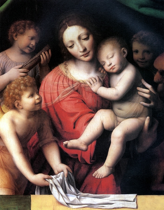 Madonna with the sleeping Christ and the three angels (1532) (92x73) (Paris, Louvre) (547x700, 305Kb)