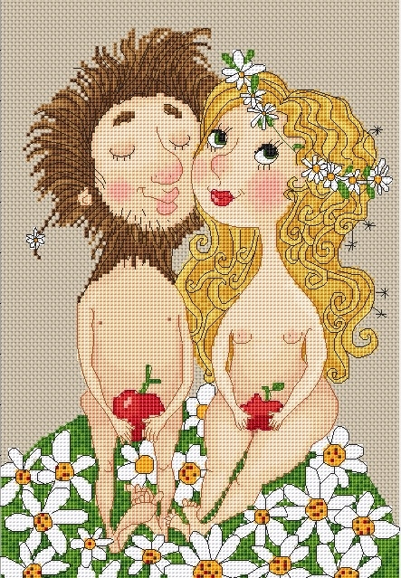 Адам и Ева блонди (443x639, 397Kb)