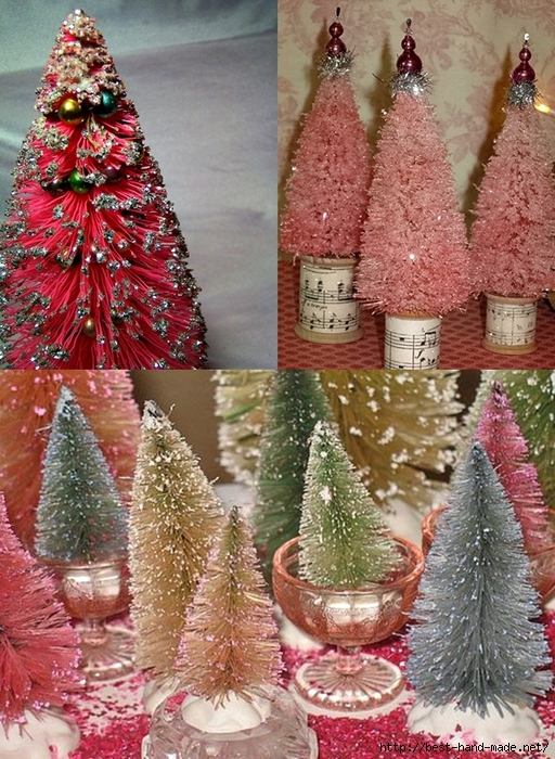 homemade christmas decorations Christmas tree artificial - Bottle brush Christmas trees   (512x700, 366Kb)