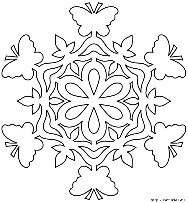 233 трафарета (шаблоны) снежинок на окна для вырезания из бумаги