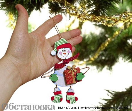 Веселый снеговик от Наталии Новиковой (450x379, 106Kb)
