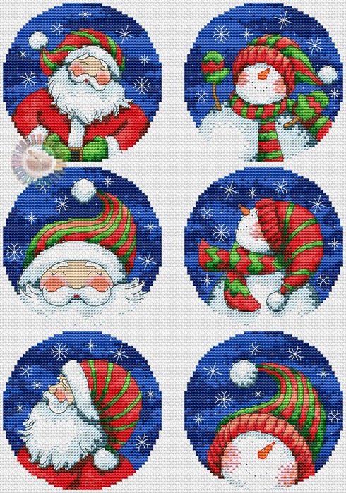 Santa-Snowman-Ornaments (490x700, 206Kb)
