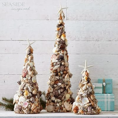 Beach Decor Seashell Christmas Trees (400x400, 112Kb)