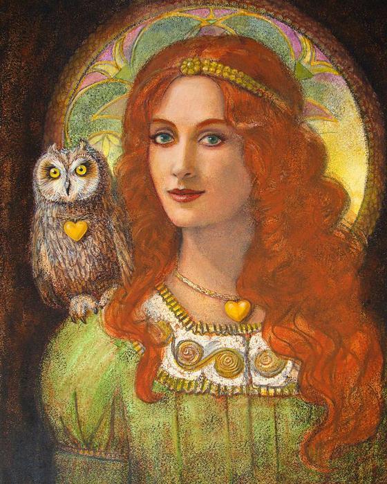 wise-ones-celtic-owl-and-lady-sue-halstenberg (560x700, 97Kb)