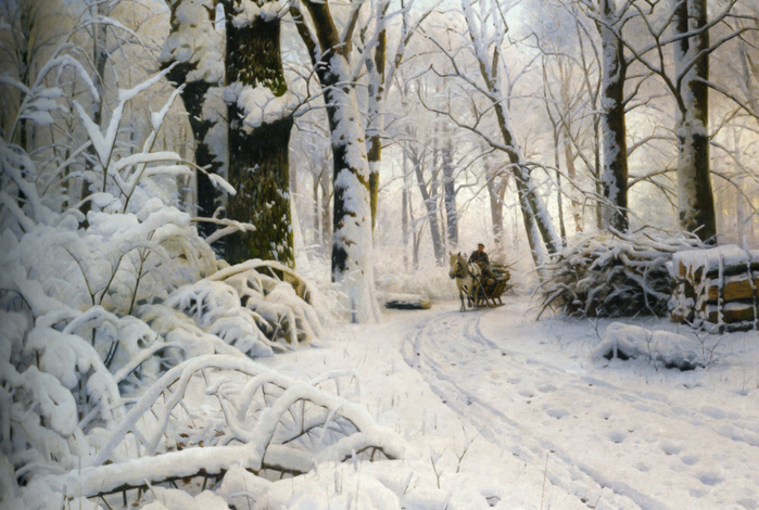 Monsted_Peder_Forest_In_Winter_1915_oil_on_canvas-large (700x470, 461Kb)