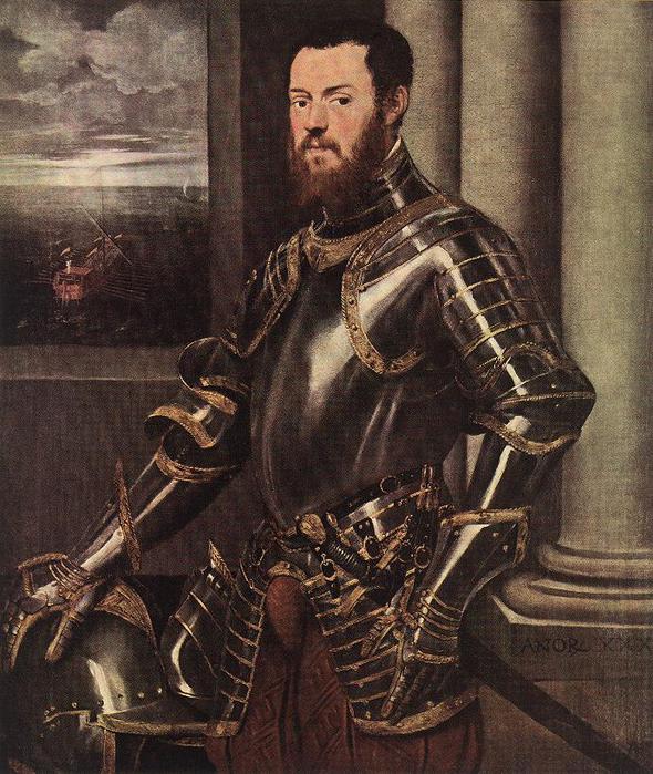 Jacopo  Tintoretto - Man in Armour   1555   1556 (590x700, 94Kb)