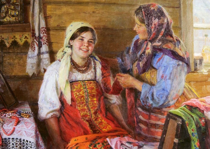 Ф. Сычков. Собираются в гости. 1940. (700x495, 314Kb)