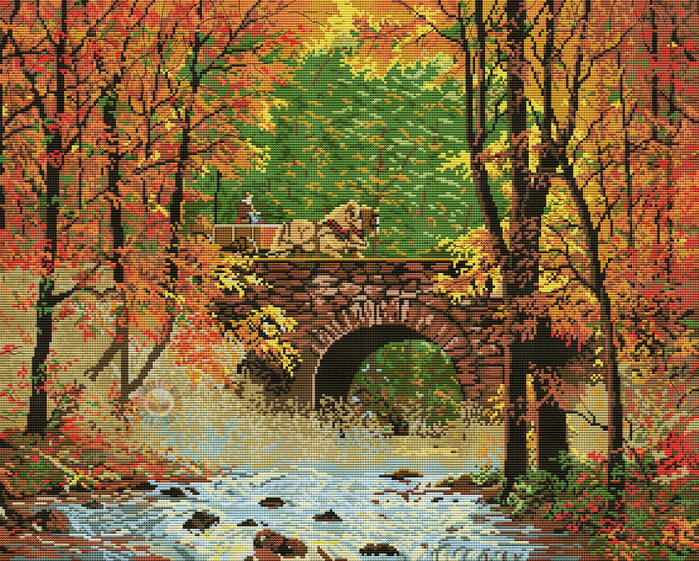 Autumn bridge (700x561, 839Kb)