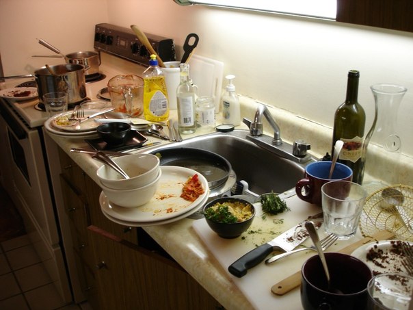 Почему нельзя оставлять грязную посуду на ночь (604x453, 59Kb)