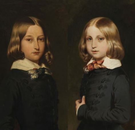 Leopoldo ll of Belgium and his Brother Phillippe, 1845 (472x453, 41Kb)