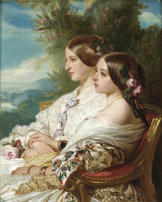 Victoria_and_her_cousin,_1852 1 (560x700, 297Kb)