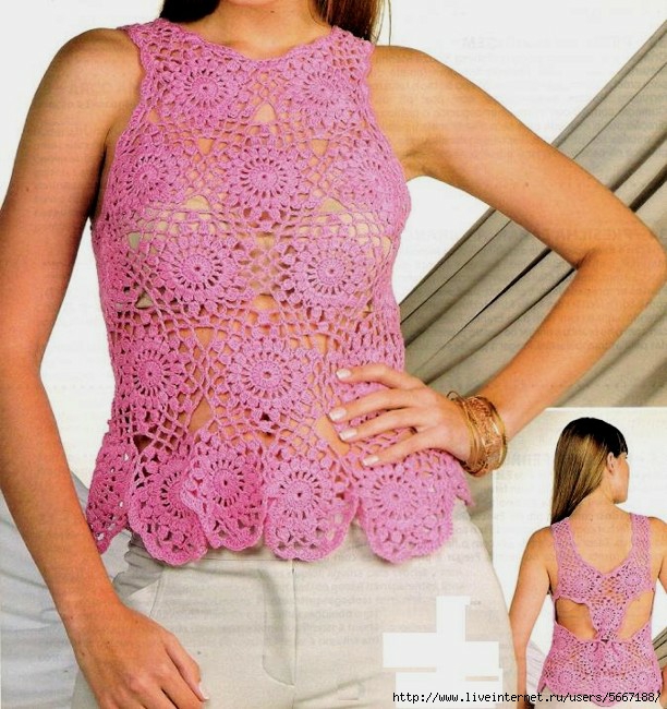 Blusa Crochet Pink Glamurosa (612x650, 272Kb)