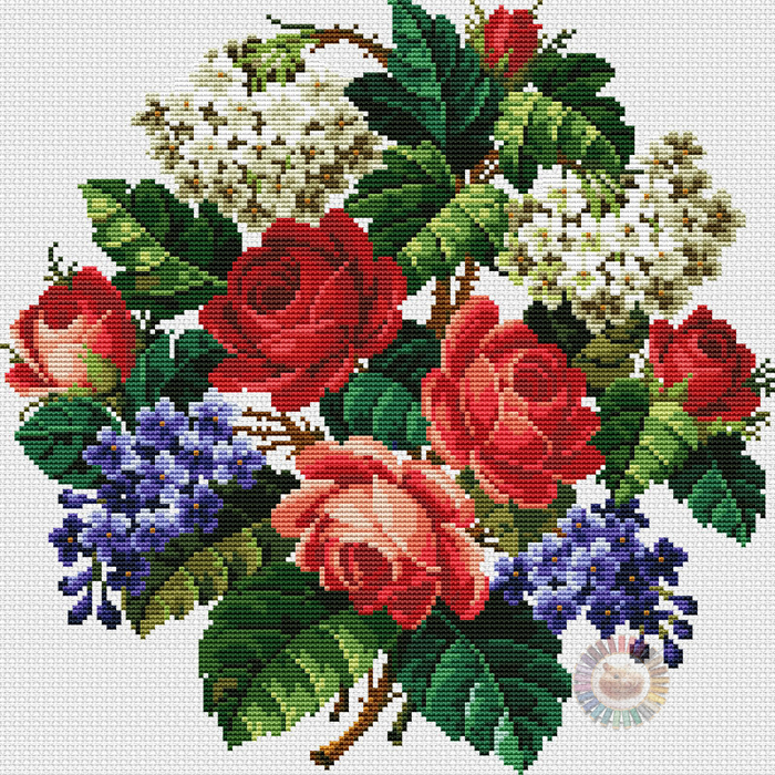 Floral Bouquet Pillow (700x700, 786Kb)