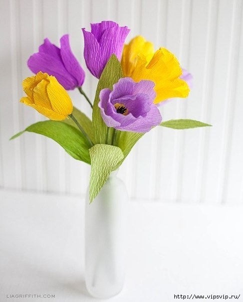 Яркие весенние тюльпаны из креповой бумаги2 (485x604, 96Kb)