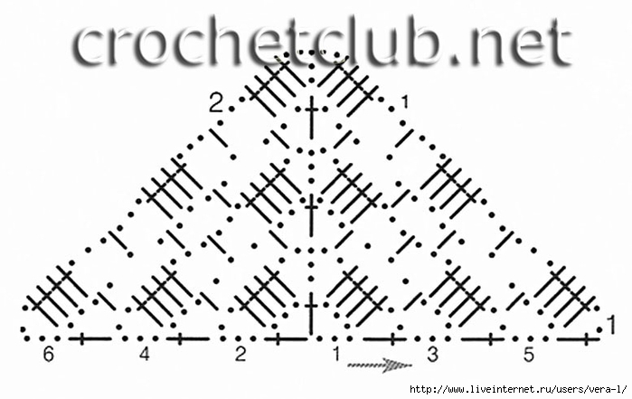 Косынка бабочки крючком схема