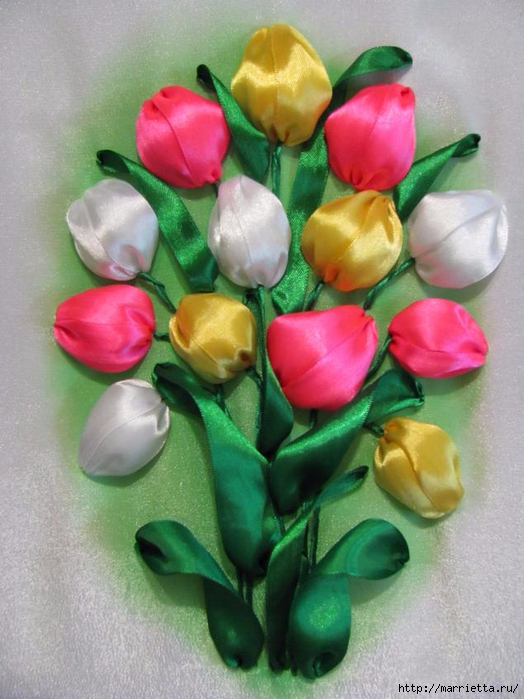 Вышивка тюльпанов атласными лентами (2) (524x700, 264Kb)