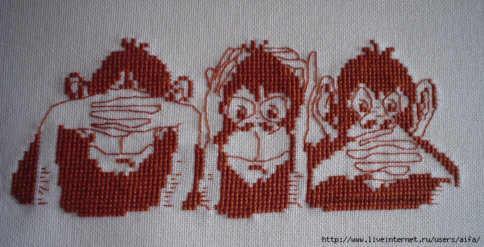 Схемы вышивки обезьянок.