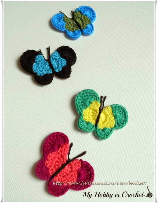 free crochet pattern butterfly (543x700, 401Kb)