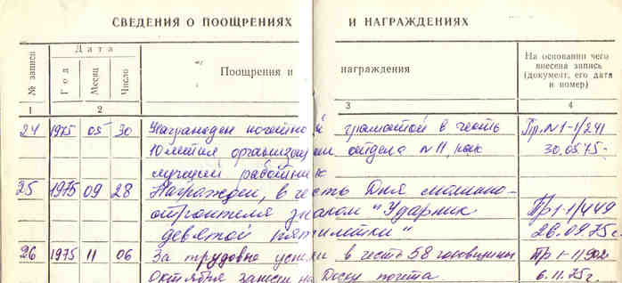 Благодарственное письмо в трудовую книжку запись образец