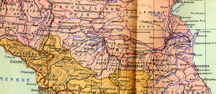 Карта чечни 18 века