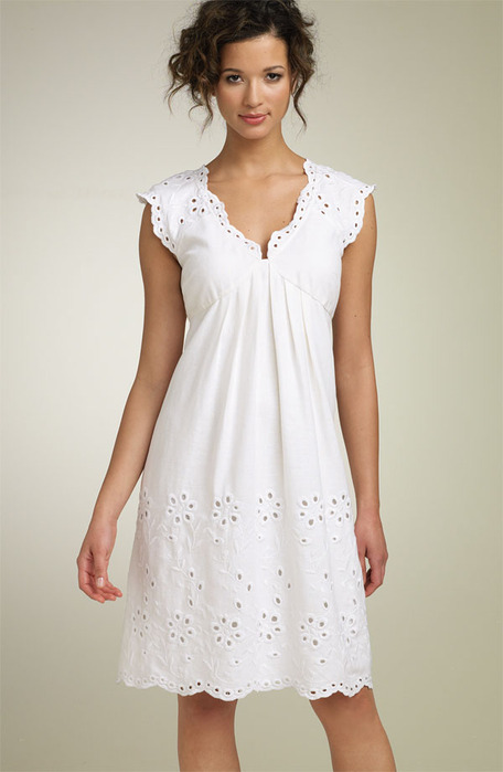 Летнее белое платье для полных