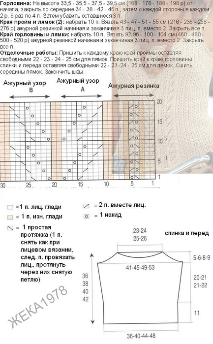 Маечка спицами для женщин схемы и описание