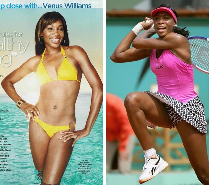 Какая горячая и красивая спортсменка! В этих фотографиях Винус Уильямс в купальнике прекрасно переданы ее атлетические пропорции и красивая физическая форма.