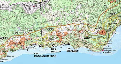 Гаспра карта подробная