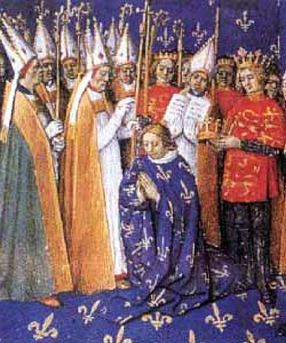 Объединение франции в xii xv. Коронация Филиппа 2 августа миниатюра. Коронация короля Франции. Коронация французских королей.