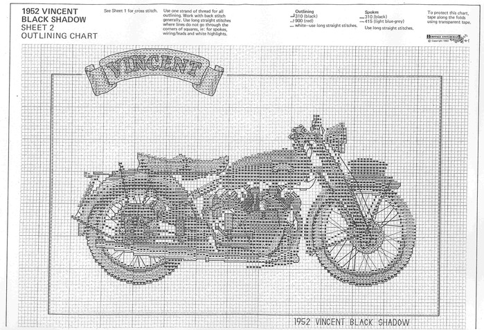 Вышивка крестом мотоцикл схема