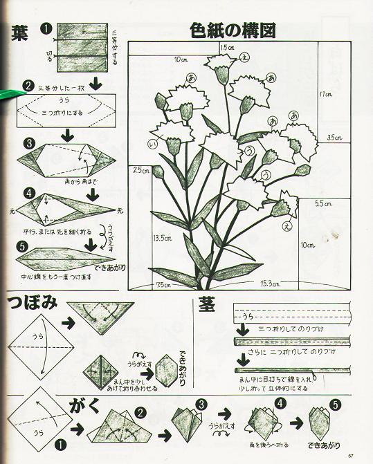 Гвоздика оригами простая схема
