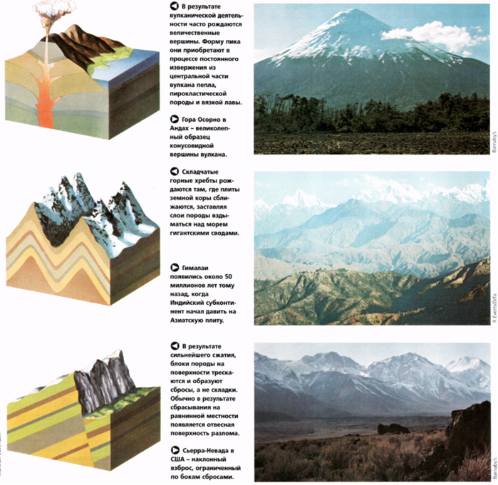 Откуда взялись горы. Как образуются горы схема. Складчато-глыбовые горы образование. Типы образования гор. Образование складчатых гор схема.