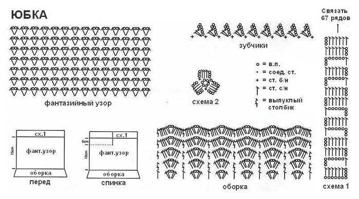 Майка для куклы крючком схема