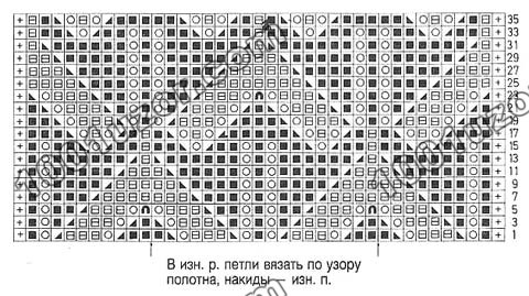 Узор листочки крючком схема