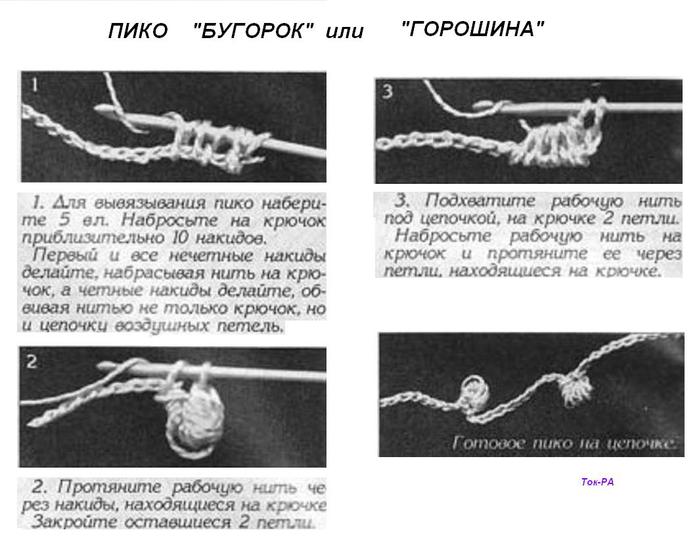 Пико крючком как вязать схема