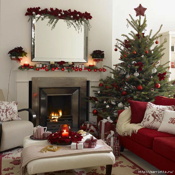 Самые красивые рождественские идеи. Елки в интерьере (25) (600x600, 218Kb)