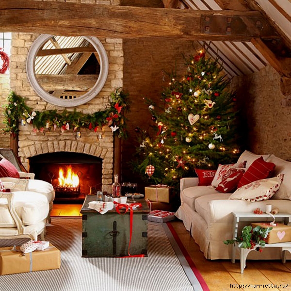 Самые красивые рождественские идеи. Елки в интерьере (31) (600x600, 296Kb)