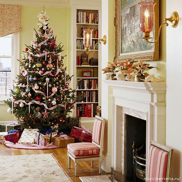 Самые красивые рождественские идеи. Елки в интерьере (42) (600x600, 303Kb)