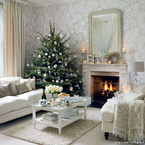 Самые красивые рождественские идеи. Елки в интерьере (48) (600x600, 232Kb)