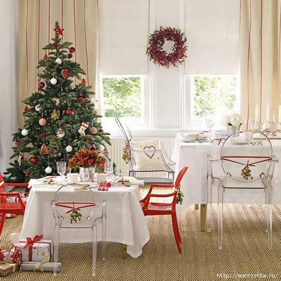 Самые красивые рождественские идеи. Елки в интерьере (52) (550x550, 181Kb)