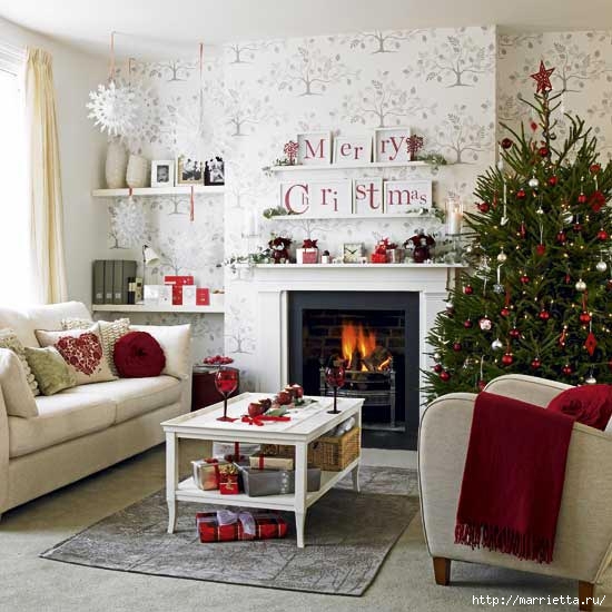 Самые красивые рождественские идеи. Елки в интерьере (54) (550x550, 164Kb)